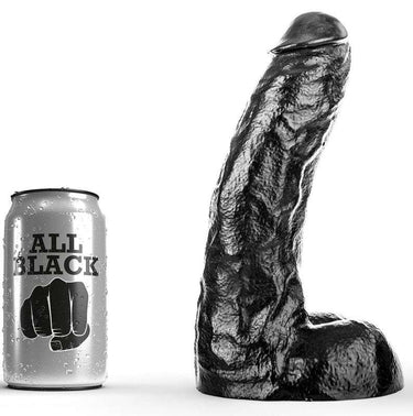 Dildo All Black in PVC, Piacere Anallergico per Solo o Coppia